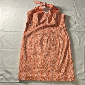 Jones New York Orange Geometric Mini Dress
